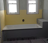 Bath installed and waterproofed