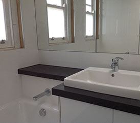 Concrete benchtop and basin