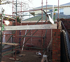 Only outside walls&nbsp; left of old garage