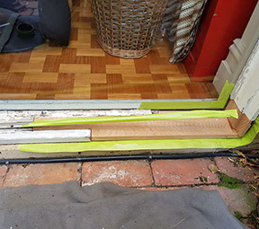 All rot has been cut out and replaced with timber