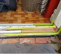 All rot has been cut out and replaced with timber
