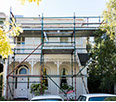 Scaffold used to do repair work on a large 2 storey house