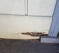 Rotten timber on a front porch